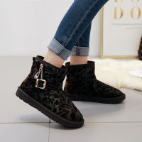 Tiauny 雪地靴女冬季保暖加绒厚底灰色学生防滑短筒韩版黑色短靴百搭冬天7-194