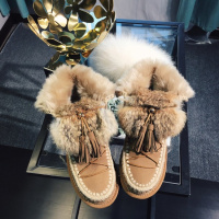 Tiauny 雪地靴女2018新款冬潮韩版百搭厚底内增高冬季保暖加绒羊毛短靴女MK6901