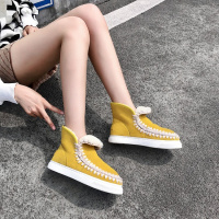 Tiauny 雪地靴女皮毛一体2018新款冬潮韩版百搭短筒一脚蹬加绒加厚棉鞋女9206