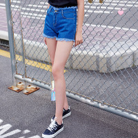 BRUSHFINCH梦露女装2018夏季牛仔短裤女显瘦宽松学生毛边阔腿 热裤