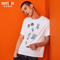 海德斯曼2796新款夏季纯棉印花短袖T恤男 半袖圆领宽松体恤潮2796