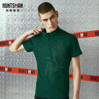 海德斯曼2770男士半袖2018新款印花短袖T恤男 翻领刺绣polo衫潮牌2770