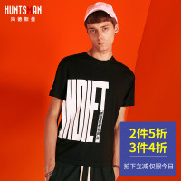 海德斯曼潮牌夏2018男短袖T恤 潮流宽松欧美嘻哈字母印花半袖圆领2871