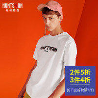 海德斯曼短袖男T恤2019新款ins超火港风宽松半袖 黑白短袖潮2900