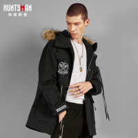 海德斯曼潮牌男士冬季棉衣 帅气中长款棉服青少年修身外套潮65039