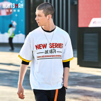 海德斯曼新款嘻哈潮流短袖男 欧美街头个性半袖学生宽松T恤20195