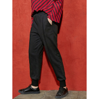 休闲长裤春装文艺松紧腰宽松运动休闲裤子女-738031