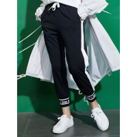 春装文艺收脚口九分裤侧条纹铅笔裤休闲裤子女-738004