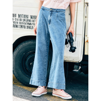 夏装文艺显瘦阔腿裤宽松百搭水洗牛仔裤女长裤子-728088