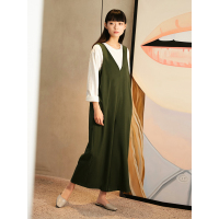 森宿Y春装2018新款文艺休闲无袖V领宽松连体背带裤女C8110005