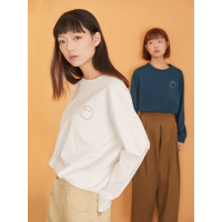 纯棉白色打底衫春装2018新款女装刺绣百搭长袖T恤女-B8105001