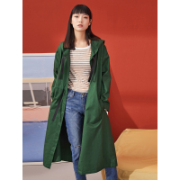 森宿Y春装2018文艺收腰连帽宽松长款风衣女C8108002
