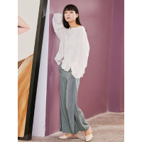 森宿Y春装2018新款文艺直筒纯色休闲裤女C8110016