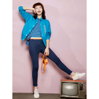 紧腰打底裤春装女文艺显瘦百搭条纹松女长裤-713002