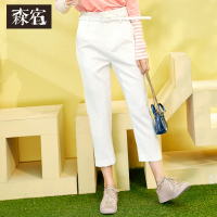 修身显瘦春装新款多色舒适九分裤直筒裤休闲裤-718031