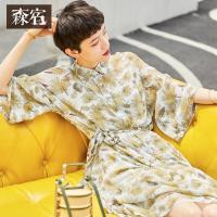 森宿Y碎花雪纺长裙夏装2018新款文艺淑女ins趣味满印连衣裙女M