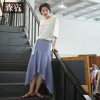 森宿Y夏装2018新款字母腰带装饰女裙子长款M