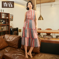 森宿 热情吉普赛 夏装文艺波西米亚风雪纺连衣裙