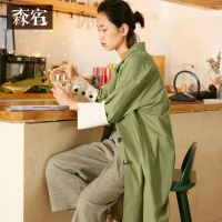 森宿 街头偶遇 秋装文艺纯色长款风衣