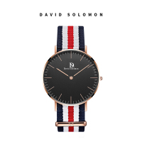 David Solomon手表时尚商务石英男表 黑面三色经纶