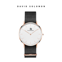 David Solomon手表休闲时尚简约女式手表 黑色经纶白面