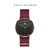 David Solomon手表休闲时尚简约女式手表 红色经纶黑面