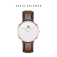 David Solomon手表休闲时尚简约女式手表 黄色皮质白面