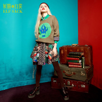 冬装女欧美休闲街头动植物印花伞裙小高腰半身裙短裙647076_1