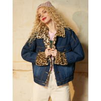 冬装拼接豹纹毛街头水洗牛仔棉服短款外套棉衣女732056_1