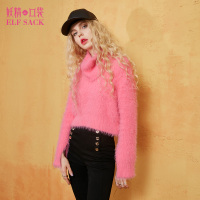 秋冬装宽松短款可脱卸围脖高领马海毛套头毛衣女-739066_1