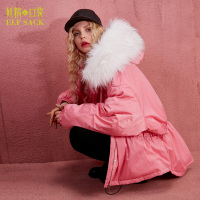 冬装百搭保暖外套面包服超大毛领羽绒服中长款女732003_1