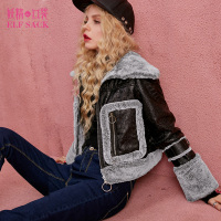 妖精的口袋冬装ins复古翻领chic仿皮毛夹克女短款742023_1