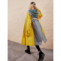 秋装宽松圆领字母印花拼接纯棉外套长款风衣女-731041_1