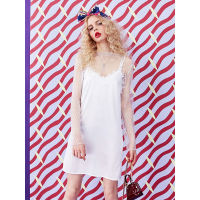 春秋装欧美街头修身蕾丝吊带背心女中长款-714224