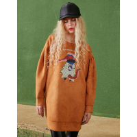 秋装圆领宽松刺绣印花系带长袖连衣裙短裙子女-737101_1