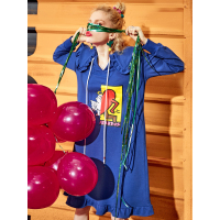 秋装学院风娃娃领印花荷叶边裙子连衣裙女中裙-737019_1