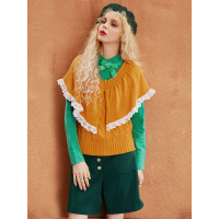 秋装欧美街头衬衫斗篷式毛织背心套装女-736014_1