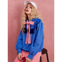 秋冬装欧美街头宽松撞色木耳边连帽加绒卫衣女-734149_1