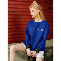 秋装闪光宽松圆领刺绣套头卫衣女-734061_1