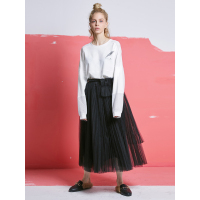 妖精的口袋Y春装新仙气内搭a字不对称半身裙长裙女A8111001