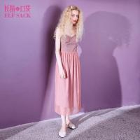 妖精的口袋Y春装网纱拼接无袖chic连衣裙长裙女A8100018_1