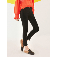 春装修身小脚铅笔裤ins超火的牛仔裤九分裤女B-8110020