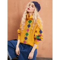 春装复古高领内搭chic撞色ulzzang百搭套头ins超火的毛衣女739081