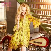 妖精的口袋Y雪纺连衣裙春装宽松复古裙子女B8100001_1