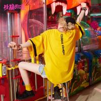 妖精的口袋Y原宿风上衣春装撞色宽松圆领ins半袖T恤女J_1
