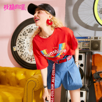 妖精的口袋Y短袖体恤衫夏装宽松chic学生怪味少女T恤女J