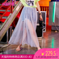 妖精的口袋Y夏装原宿风网纱牛仔磨破港味复古chic短裤潮K