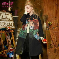 冬装贴布绣立体缝珠欧美学生直筒保暖毛呢大衣外套女中长款-