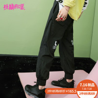 妖精的口袋Y女生帅气裤子秋装个性九分收脚chic直筒裤女J_1