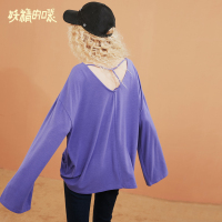 妖精的口袋Y后背镂空原宿风上衣秋装bf日系长袖T恤女K_1